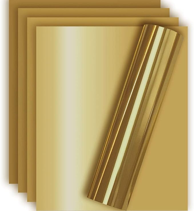 Light Gold Metallic Foil HTV Heat Transfer Vinyl by TvinylWarehouse