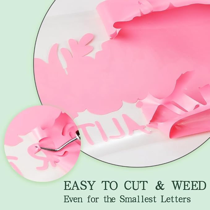 guangyintong Pink Heat Transfer Vinyl HTV Rolls, 2 Rolls 12" x 12ft Iron on - Image 4
