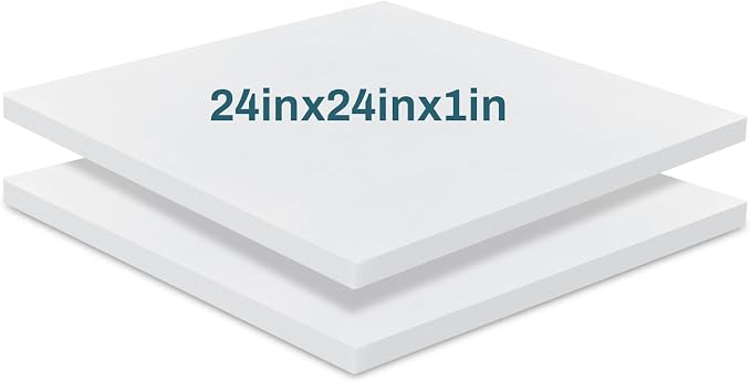 Frienda 2 Pack 1" x 24" x 24" Upholstery High Density Foam Cushion Replacement by Frienda