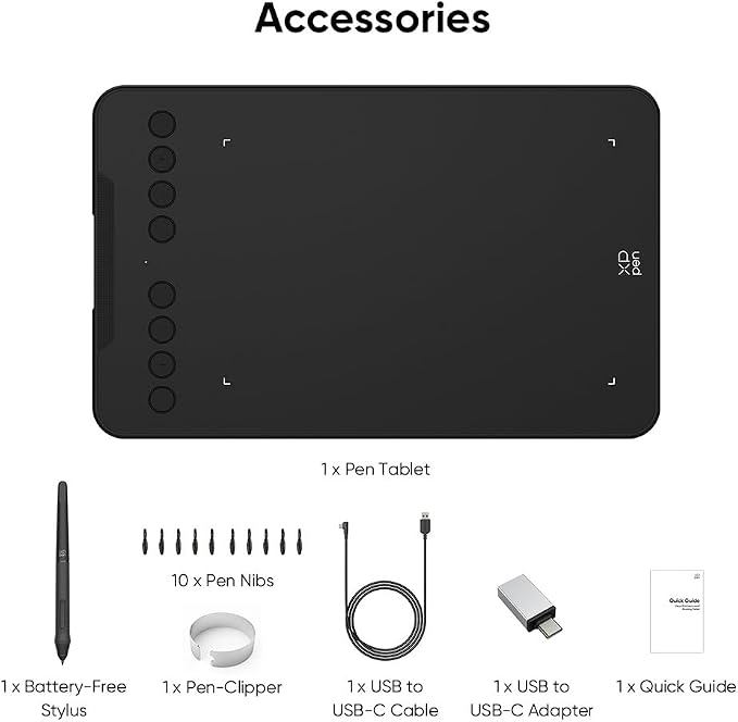 XPPen Updated Deco Mini7 V2 Drawing Tablet-16384 Levels of Pressure - Image 9