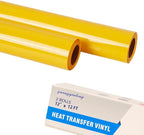 guangyintong Yellow Heat Transfer Vinyl HTV Rolls, 2 Rolls 12" x 12ft Yellow by guangyintong