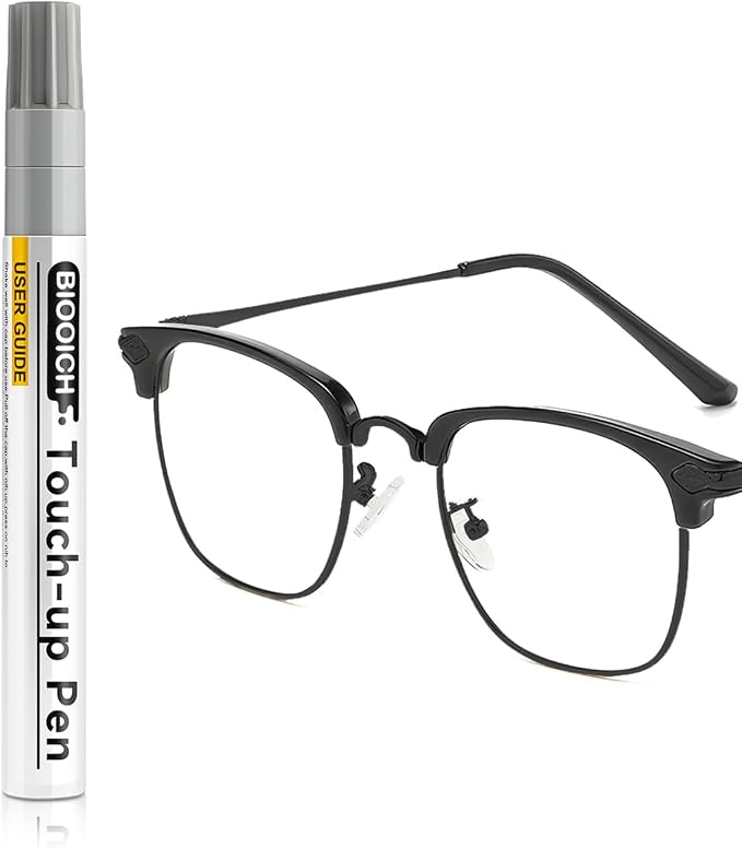 Matte Black Eyeglass Frame Touch Up Paint Pen, All-in-One Touch Up Kit by BIOOICH