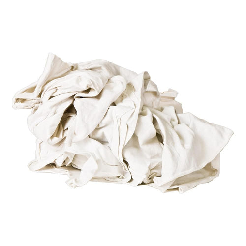 """Pro Source Virgin Cotton T-Shirt Rag - Low-Lint, White, 3 to 4 Pieces per Lb, Comes in Box"""
