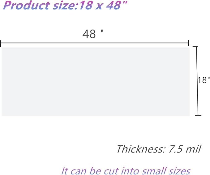 BANLTRE 18"x48" 5 Pieces Frosted Blank Stencil Translucent Acetate Mylar - Image 2