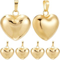Beebeecraft 1 Box 10Pcs Heart Charm 18K Gold Plated Brass Large Puffy Love by Beebeecraft