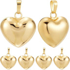 Beebeecraft 1 Box 10Pcs Heart Charm 18K Gold Plated Brass Large Puffy Love by Beebeecraft