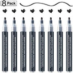 AKARUED Black Acrylic Paint Markers, 8 Pack Acrylic Black Paint Pen Sets - Image 2