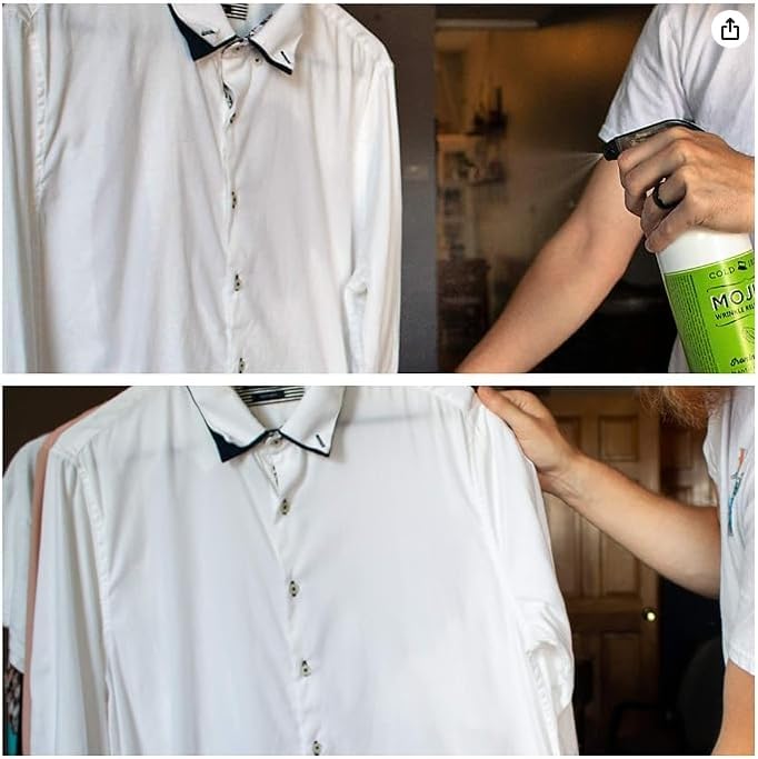 Cold Iron Wrinkle Release Spray 32 fl oz. Cranberry-Citrus. Plant Based Ironing Alternative. Fast, Easy to Use. Spray, Smooth, Hang. Award Winning Formula to Save You Time