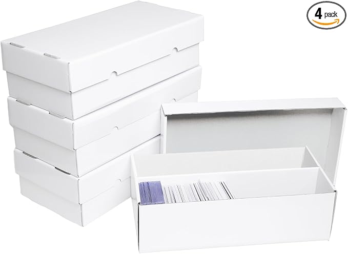NUMINA 4 Pack 2-Row Large Card Storage Boxes, Holds up to 1800 Cards per Box by NUMINA