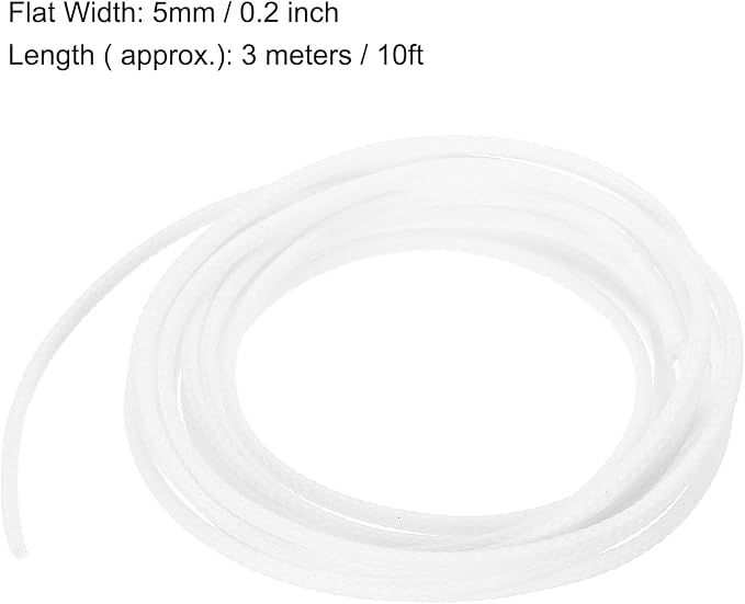 uxcell PET Expandable Sleeving 10ft 1/8" White Cable Management Sleeve Cord - Image 3