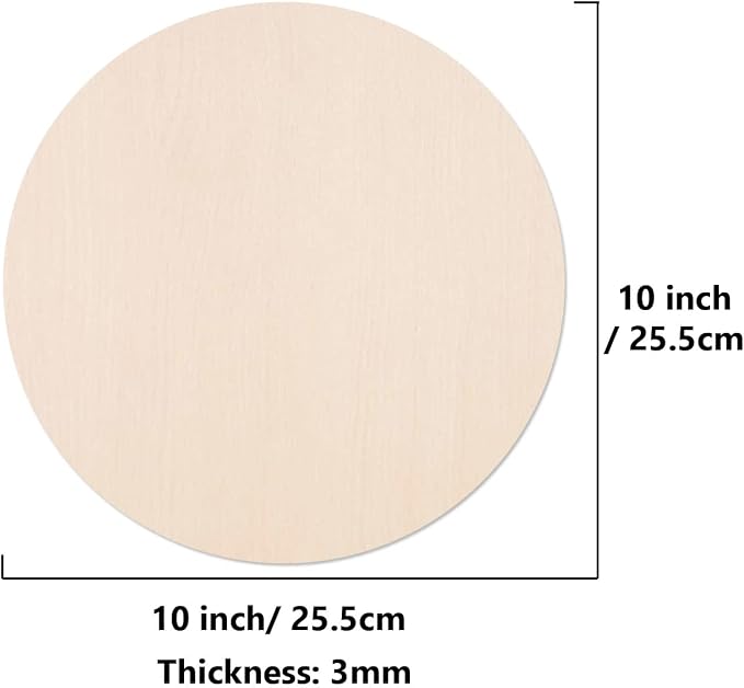 10Pcs 10Inch Cutouts Blank Round Wood Slice Wood Circles - Image 2
