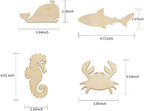 48 Pack Unfinished Wooden Ocean Sea Animal Life Cutouts, Seahorse Shapes Model - Image 2
