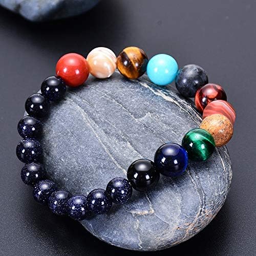 Women Stone Bead Charm Bracelet Universe Galaxy the Eight Planets Nine Planets - Image 7