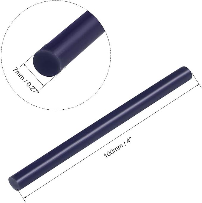 uxcell Mini Hot Glue Sticks for Glue Gun 7mm x 100mm Dark Blue 12pcs - Image 2