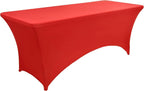 10-Pack 6ft Red Spandex Table Covers - Image 8