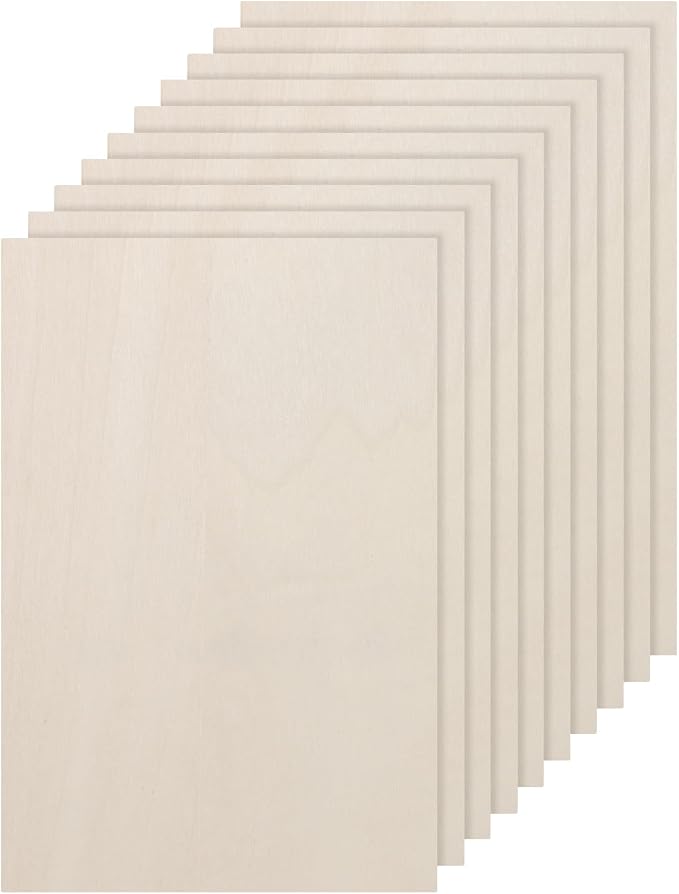 DMiotech 12 Pack 6 x 4 x 1/13 Inches 2mm Thick Wood Sheets Basswood Sheets by DMiotech