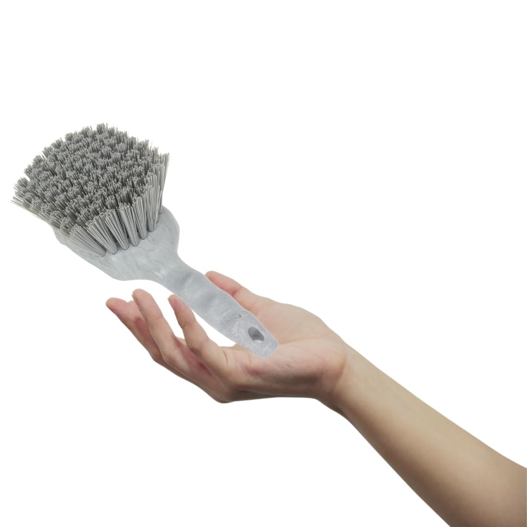 SPARTA 40541EC01 Plastic Scrub Brush, Utility Brush, Kitchen Brush With Hanging Hole For Cleaning, 8 Inches, Brown