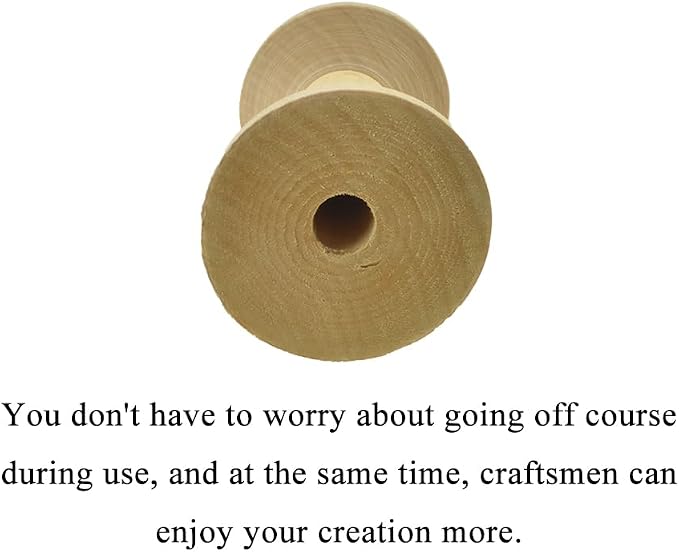 HAHIYO 3.15Inches 3PCs Natural Color Wood Spool - Image 4