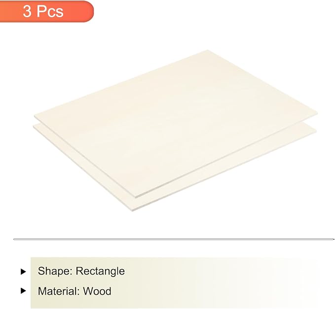 MECCANIXITY 3pcs Basswood Sheets 7.9 x 12 x 3/16 Inch Unfinished Wood Boards - Image 3