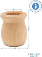 Bean Pot Candle Cups, 1-5/8 Inch, 29/32 Inch Hole, Wood Turnings - Image 2