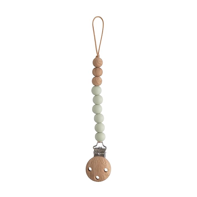 mushie 100% Silicone Baby Pacifier Clip BPA Free | Eva (Sage)