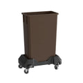 23 Gallon Brown Slim Jim Trash Can with Dolly