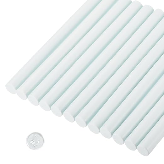 MECCANIXITY 12 Pcs Pale Blue Cylinder Sealing Wax Stick Glue Gun Wax Seal Rod by MECCANIXITY