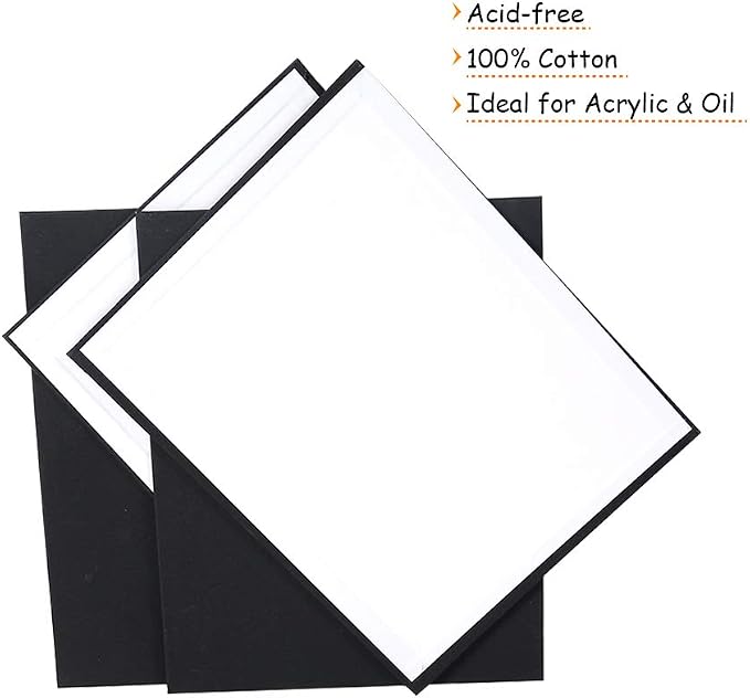 CONDA Black Canvases for Painting, Canvas Panels 8x10 inch, 100% Cotton - Image 4