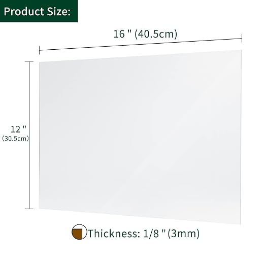 UU&FIL Clear Acrylic Sheets 12" x 16", 2 Pack 1/8 Inch Thick Clear Cast - Image 2