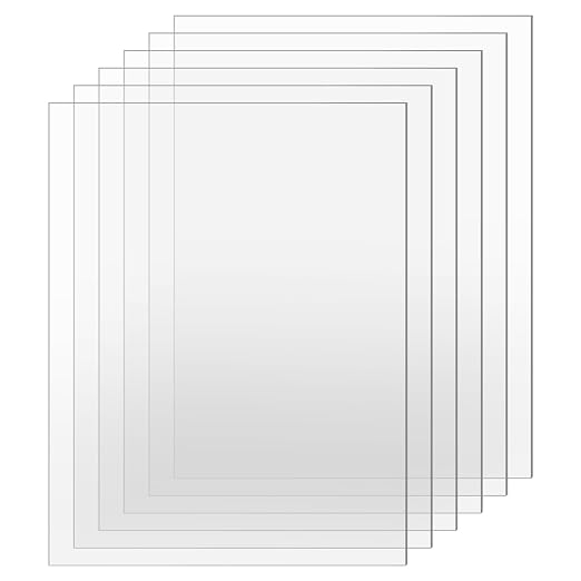 TKOnline 6 PCS Plexiglass Sheets, 8.5" x 11" x 0.04 Clear PET Sheet Panels by TKOnline