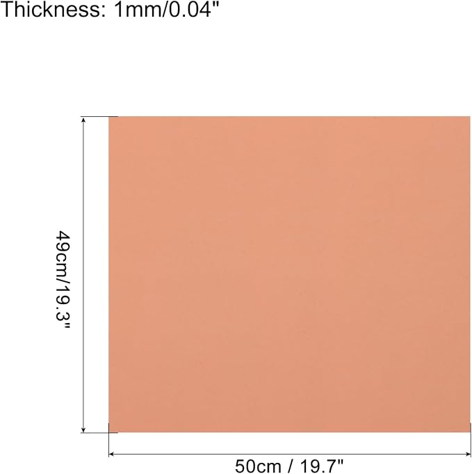 MECCANIXITY EVA Foam Sheets Nude 19.7 Inch x 19.3 Inch 1mm Thick Crafts Foam - Image 2
