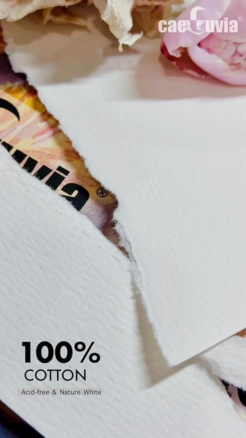 Caeluvia Cold Press 100% Cotton Watercolor Paper Pad 140lb, 5.5x8.5 Inch 30 - Image 3