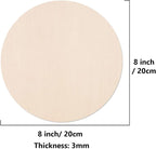 20PCS 8Inch Round Poplar Wood Discs - Image 2