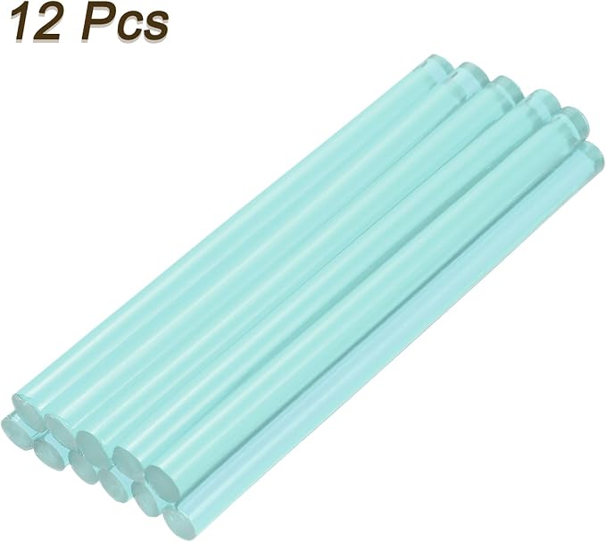 uxcell Mini Hot Glue Sticks for Glue Gun 7mm x 100mm Transparent Blue 12pcs - Image 3
