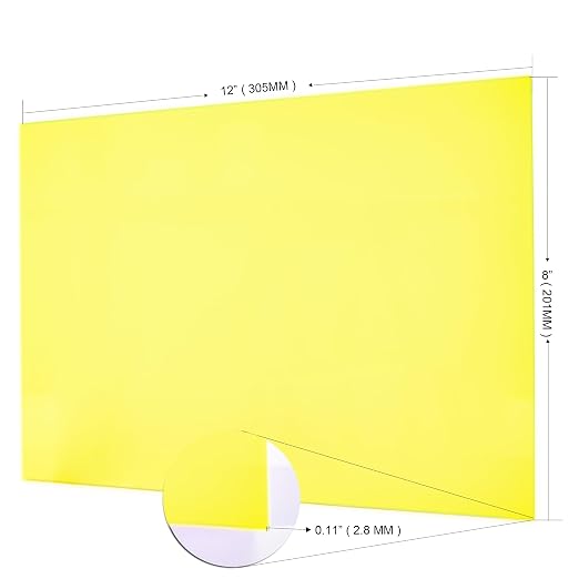 6 PCS Transparent Fluorescent Yellow Cast Acrylic Sheets 8" x 12" x 0.118" - Image 5