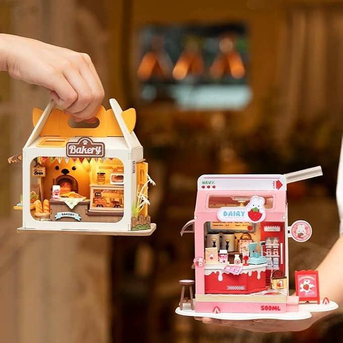 DIY Mini House Building Miniature Kit Milkbox, Miniverse Lifestyle Bookshelf - Image 4