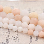 48pcs Natural Matte Light Pink Aventurine Gemstone Beads，8mm Frosted Round - Image 5