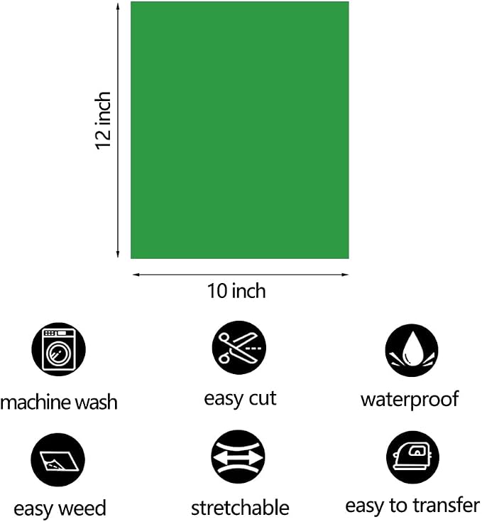 FUNKAKA Fruit Green HTV Heat Transfer Vinyl Sheets, 10 Sheets Sticky HTV Vinyl - Image 4