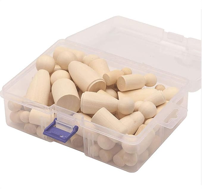 50 Pack Unfinished Wooden Peg Dolls & Figures - Image 4