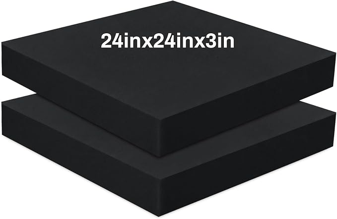 Frienda 2 Pack 3" X 24" X 24" Upholstery High Density Foam Cushion Replacement by Frienda