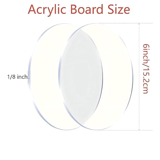 10Pcs 1/8" Round Acrylic Disc 6 Inch Diameter, Circle Acrylic Cake Disk | Clear - Image 3
