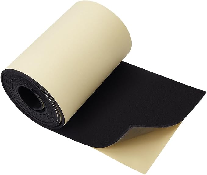BENECREAT 118x8 Inch Black Self Adhesive EVA Foam Roll, 4mm Thick Waterproof by BENECREAT