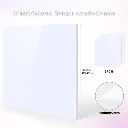 Adrattnay White Acrylic Sheets 1/8 Thick, Opaque Acrylic Sheets Acrylic Panel - Image 2