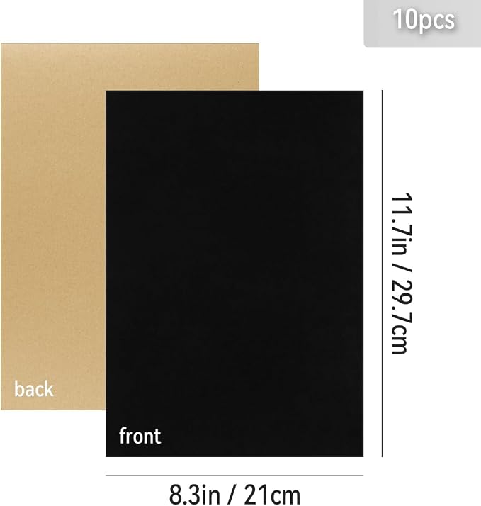 10 PCS Self Adhesive Felt Sheets, 8.3" x 11.8" Velvet Flock Backing Paper Liner - Image 2