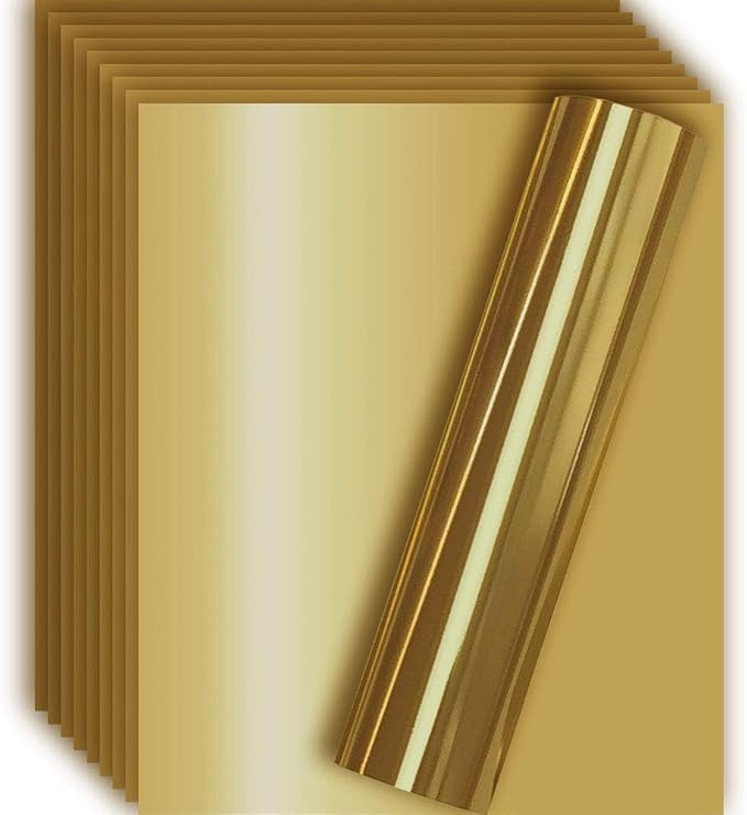 Light Gold Metallic Foil HTV Heat Transfer Vinyl by TvinylWarehouse