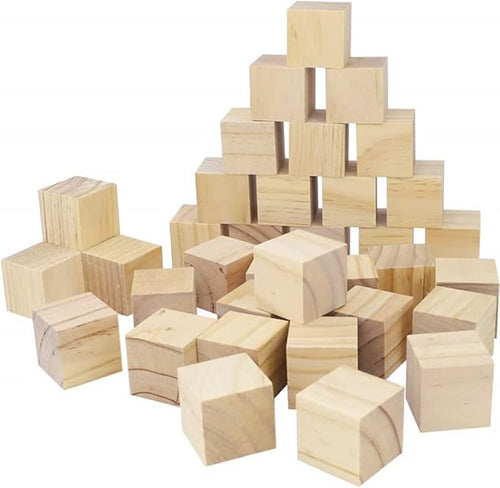 1 Inch Wood Blocks for Crafts, Unfinished Wood Cubes, Natural Blank Square by SIWUCHYE