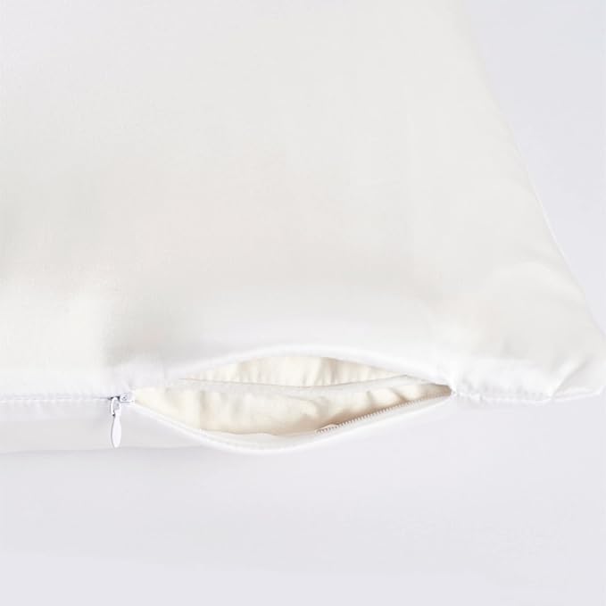 Oeko-TEX Certified White Silk Pillow Cases Made in USA, 100% Real Silk - Image 3