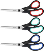 iBayam 8.5" All Purpose Sharp Black Scissors, Comfort-Grip Handles, School - Image 8