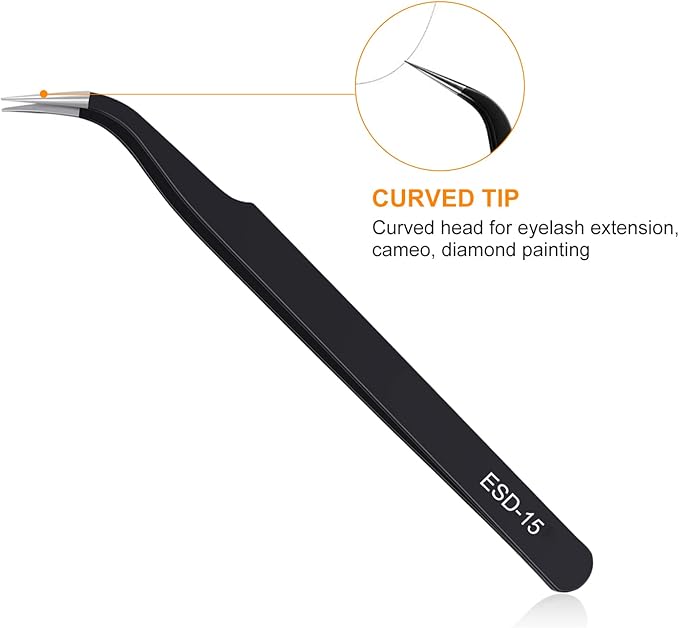 kaverme 9PCS Precision Tweezers Set, Upgraded Anti-Static Stainless Steel of - Image 5