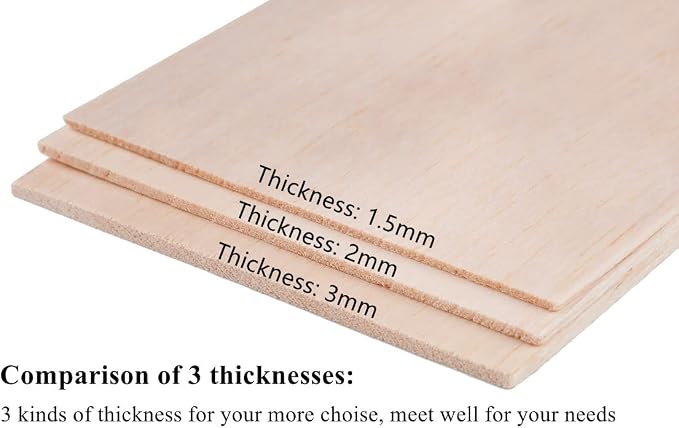 12 Pack Balsa Wood Sheets 1/12x4x8 Inch Natural Wood Color Unfinished Wood - Image 6